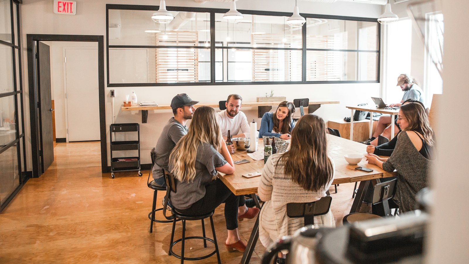 Team working around a conference table